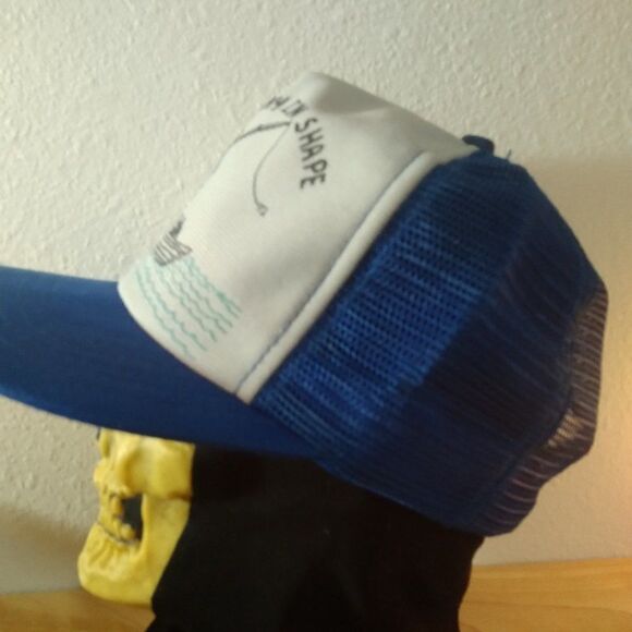 Vintage Fishing To Stay In Shape Joke Gag Trucker Hat - Picture 3 of 5